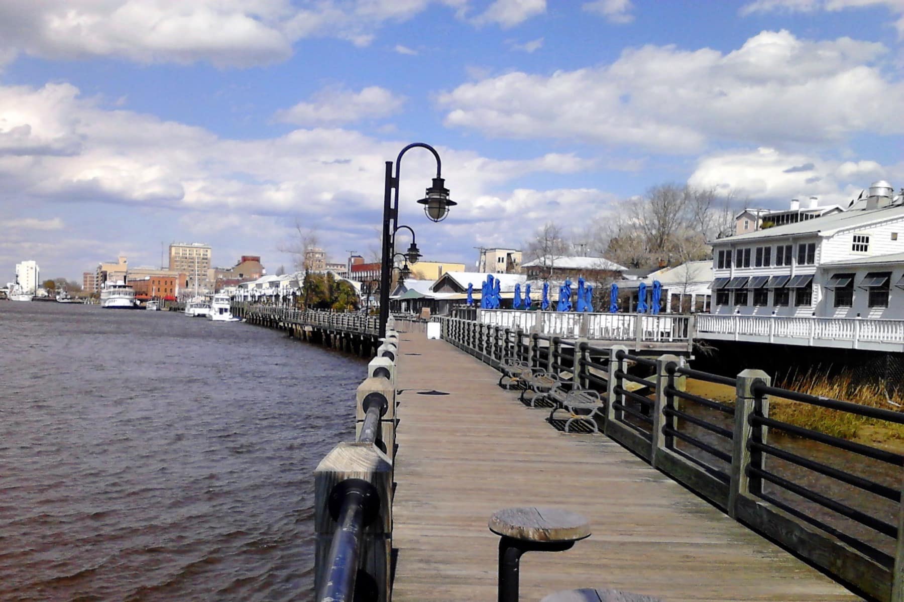 The Riverwalk along the Cape Fear River in downtown Wilmington, NC
